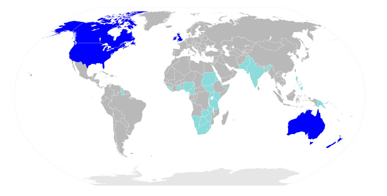 распространенность английского языка в мире