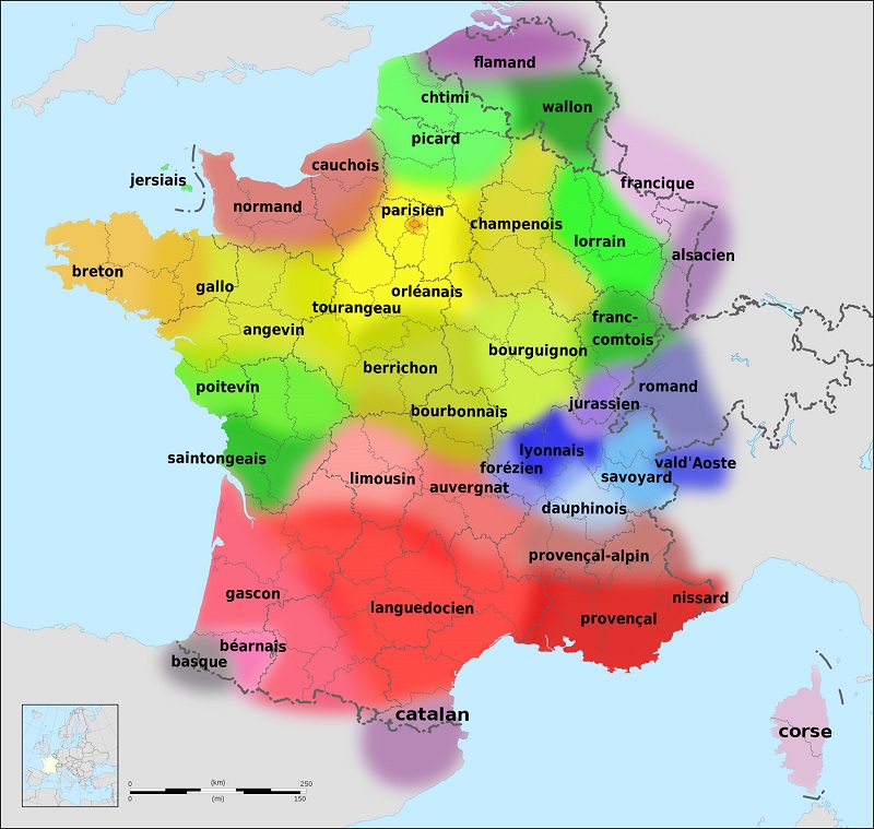 карта французских диалектов