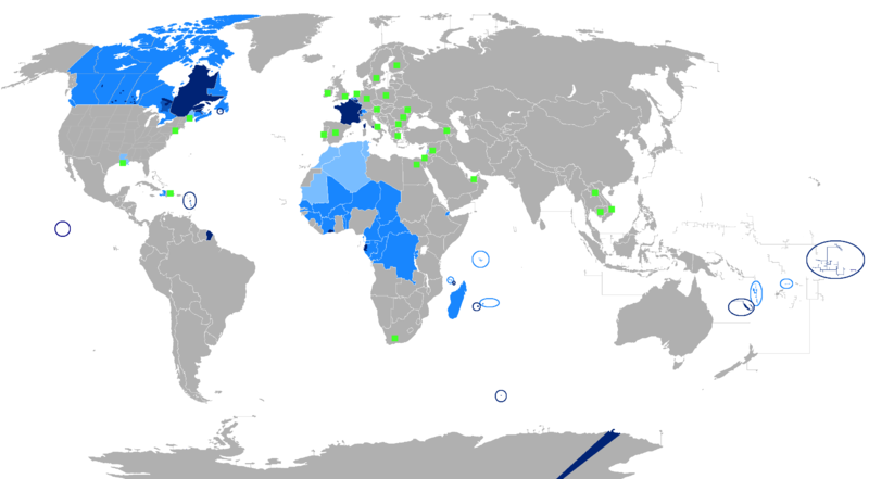 распространенность французского языка в мире